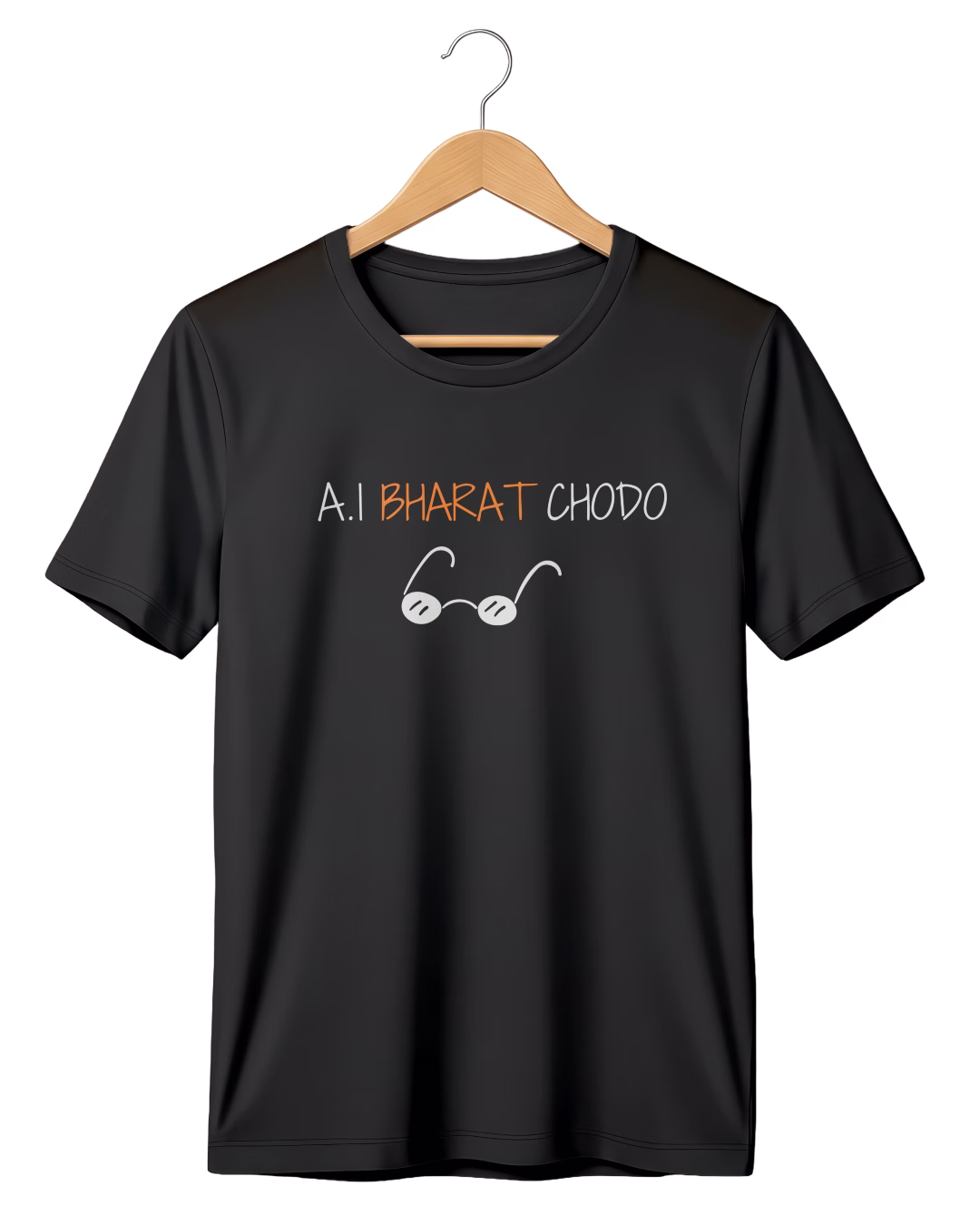 ai-bharat-chodo-coding-funny-black-t-shirt